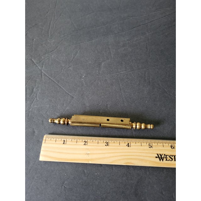Antique Brass Barrel Hinge for Cabinet For Sale - Image 4 of 6