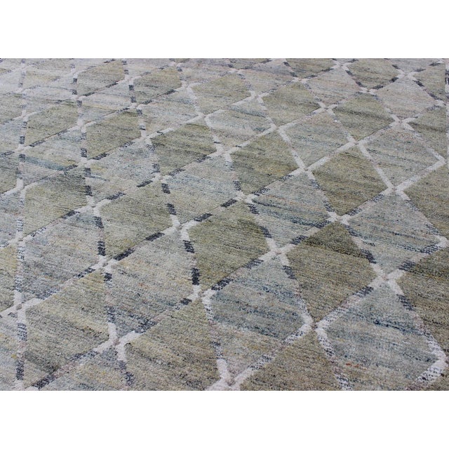 Gray Geometric Scandinavian Piled Rug by Keivan Woven Arts , 9'2 X 11'10 For Sale In Atlanta - Image 6 of 12