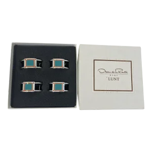 Oscar De La Renta Home Napkin Rings for Lunt Set of 8