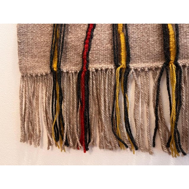 Abstract Hand Made Wool Tapestry by Milada Zachova, Czechoslovakia, 1970s For Sale - Image 4 of 7
