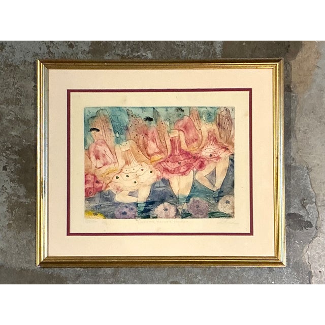 Mid-Century Modern Vintage Framed Ballet Dancers Print For Sale - Image 3 of 12