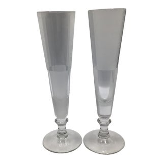 Nautica Frost Block Champagne Flutes-Set of 2 For Sale