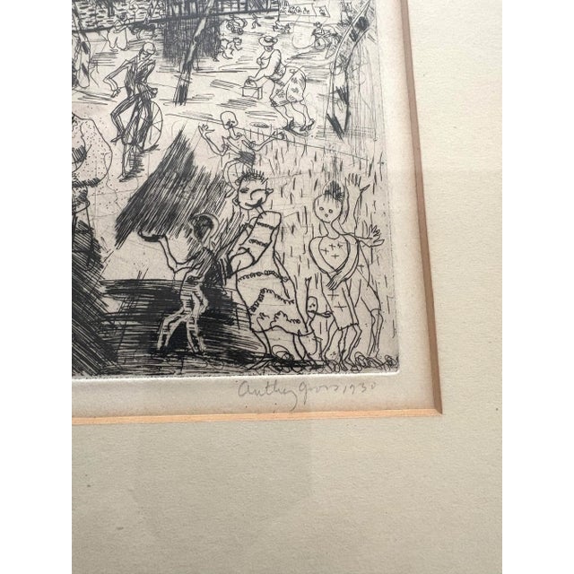 Engraving By Anthony Gross (British, 20th Century), Dated 1930, Pencil Signed Collected by a major museum Museum of Modern...