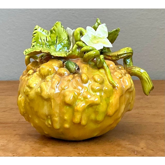 Vintage Glazed Ceramic Lemon With Blossom For Sale - Image 11 of 12