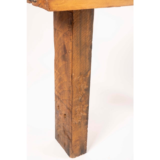 Brutalist Wood Console Table, 1970 For Sale - Image 13 of 15