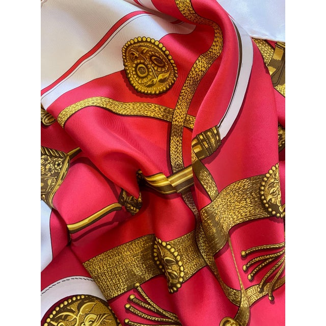 Textile HERMÈS GAUCHO Silk Scarf designed by Latham Caty 2000 For Sale - Image 7 of 11