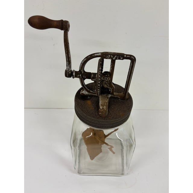 Antique Dazey No. 40 Glass Butter Churn, 1922 Patent, Cast Iron & Wood For Sale - Image 10 of 16