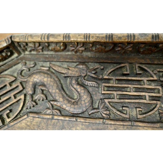 Oriental Folk Art Carved Dragon Tray, 1890s For Sale - Image 3 of 7