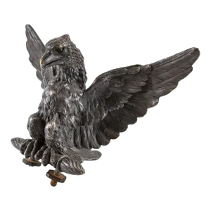 19th Century Continental European Silvered Bronze of an Eagle