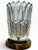 Vintage Cut Glass Table Lamp With Geometric Faceted Design & Gold-Tone Base For Sale - Image 4 of 7