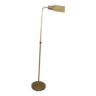 1960s Mid-Century Gold Adjustable Pharmacy Floor Lamp For Sale