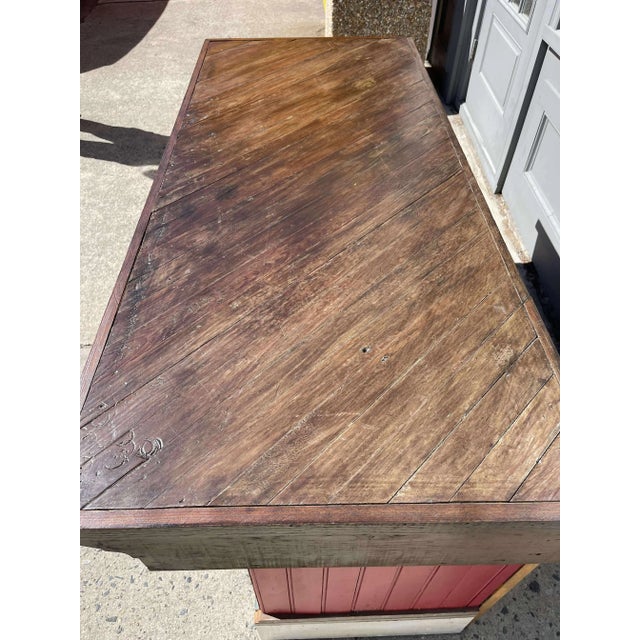 1890-1900 Antique Solid Pine Vintage Store Display Counter For Sale - Image 10 of 13