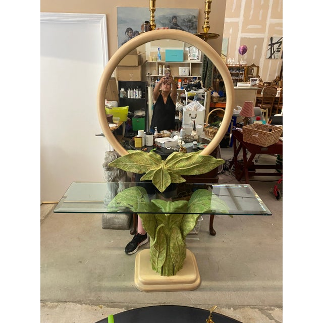 1970s Serge Roche Style Leaf Console and Mirror For Sale - Image 9 of 9