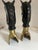 Metal Pair of Vintage English Equestrian Horse Heads and Brass Hoof Andirons For Sale - Image 7 of 9
