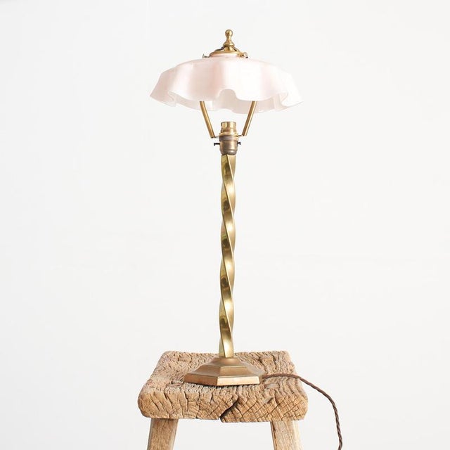 Antique French Brass Barley Twist Desk Lamp, 1890s For Sale - Image 6 of 11