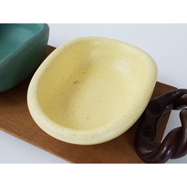 Ceramic Vintage Tray for Ramekins from Keramos Sevres, France, 1950s, Set of 4 For Sale - Image 7 of 11