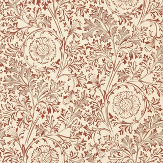 Morris & Co. Chamomile Wallpaper in Flax/Madder For Sale