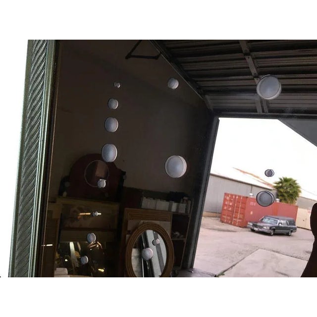 1960s Mid-Century Venetian Peach Glass "Bubbles" Floor Mirror W/ Spiral Pattern Frame For Sale - Image 5 of 6