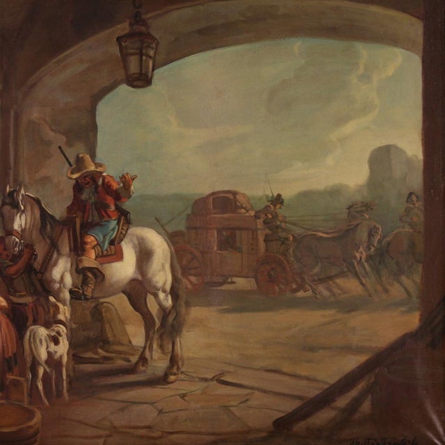 Mattia Traverso, Genre Scene, 1930, Oil on Canvas For Sale - Image 3 of 16