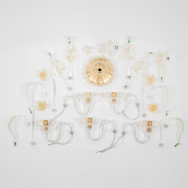 Vintage Ca’ Rezzonico Style Gold‑Infused Murano Chandelier, in the Manner of Giuseppe Briati For Sale - Image 15 of 18