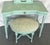 Vintage Vanity With Coordinating Stool Painted in an Ethereal Blue With New Upholstery For Sale - Image 16 of 18