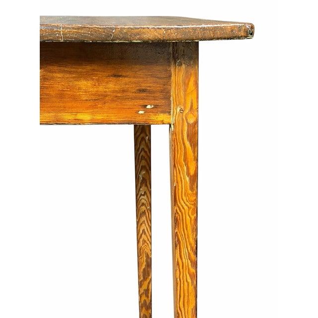 Wood Antique Primitive 1 Drawer Pine Stand For Sale - Image 7 of 8