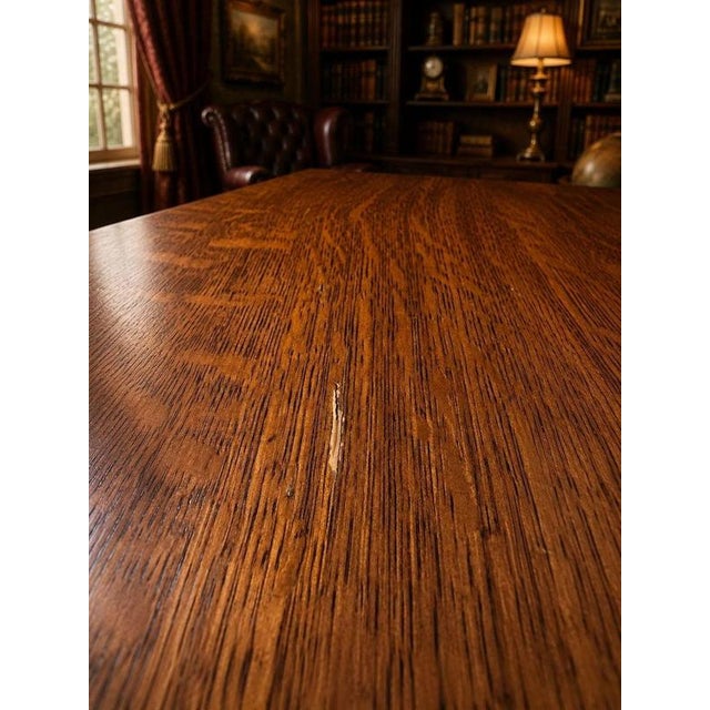Antique Carved Oak Beauchief Baptist Church Memorial Refectory Table, 1936 For Sale - Image 10 of 12