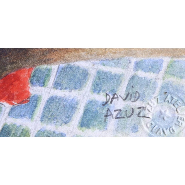 Artist: David Azuz, Israeli/French (1942 - 2014) Title: The Plaza Hotel Year: 1988 Medium: Watercolor on Paper, signed...