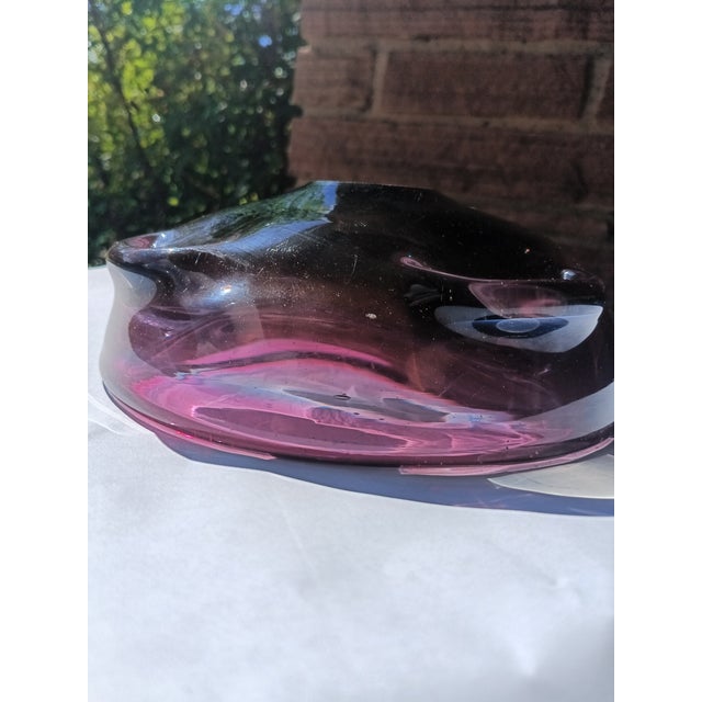 Late 20th Century Murano Attributed Sommerso Glass Catchall – Amethyst, Blue, Black For Sale - Image 10 of 12