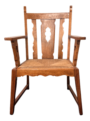Arts and Crafts Oak Lounge Chair, 1890s