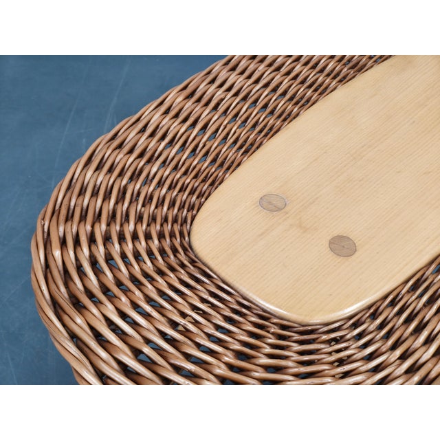 Rattan Coffee Table by Jan Kalous, Czechoslovakia, 1970s For Sale - Image 9 of 12
