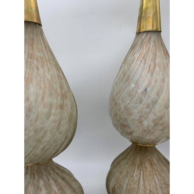 Murano Glass Table Lamps from Avem, 1950, Set of 2 For Sale - Image 6 of 9