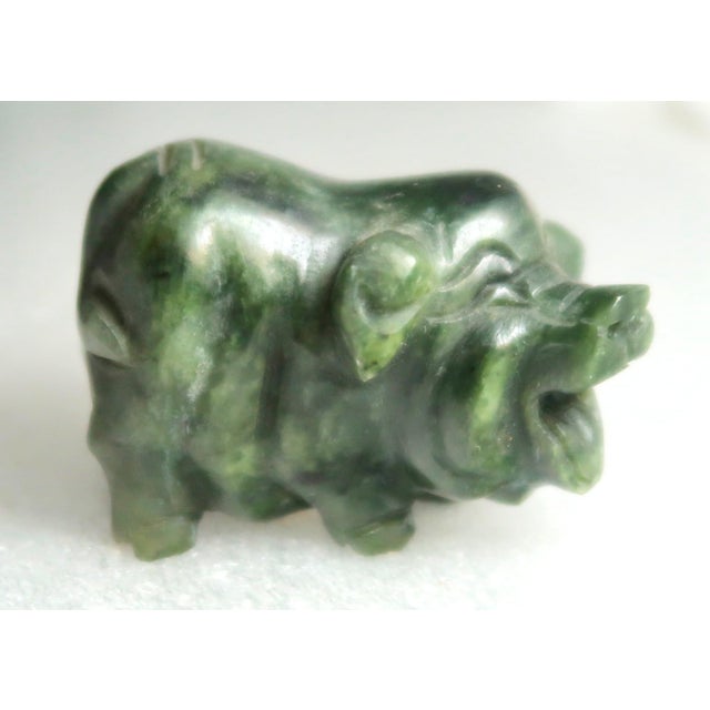 Early 21st Century Miniature Hand-Carved Piglet of Serpentine Stone - Petey the Piglet! For Sale - Image 5 of 18