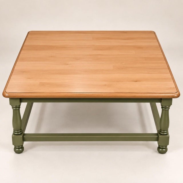 1980s Louis XIII Coffee Table in Beech, 1980s For Sale - Image 5 of 5
