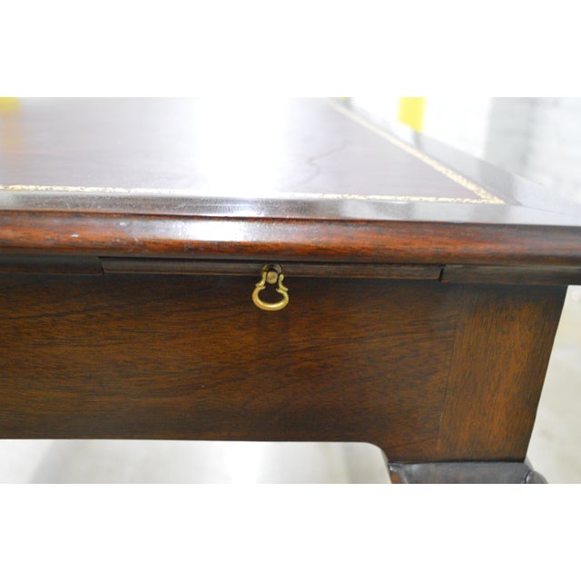 Romweber Thornhill House Collection Carleton Varney Norris Wakefield Mahogany Leather Writing Desk For Sale - Image 10 of 17