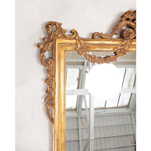 Pair of 19th C. French Louis XVI Style Giltwood Mirrors 4.6 Ft For Sale - Image 4 of 18