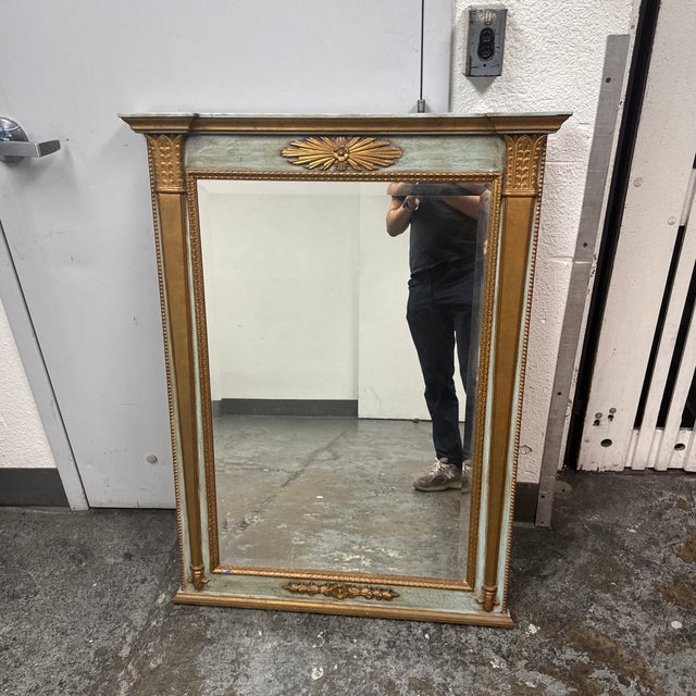 Neoclassical Style Giltwood Painted Wall Mirror, Vintage For Sale - Image 10 of 12