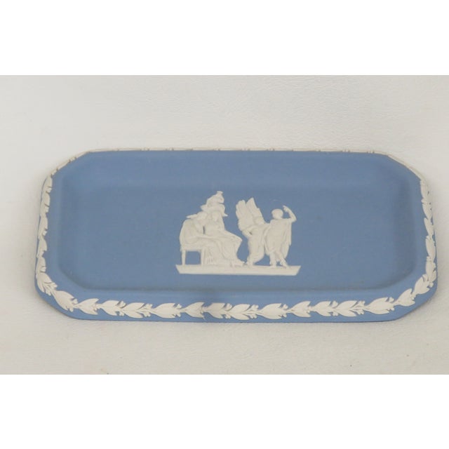 Wedgwood Jasperware Blue Tray Rectangular Trinket Pin Dish Plate British 4683b For Sale - Image 12 of 14