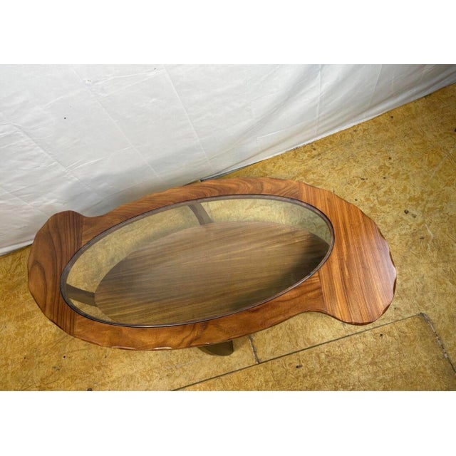 1960s Mid-Century Sculptural Teak and Glass Coffee Table, 1960s For Sale - Image 5 of 9