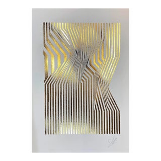 Contemporary Abstract Thermo Metalic Transfer on Paper Print "Morocco Series 3" by Cristina Ghetti For Sale