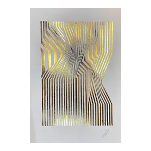 Contemporary Abstract Thermo Metalic Transfer on Paper Print "Morocco Series 3" by Cristina Ghetti