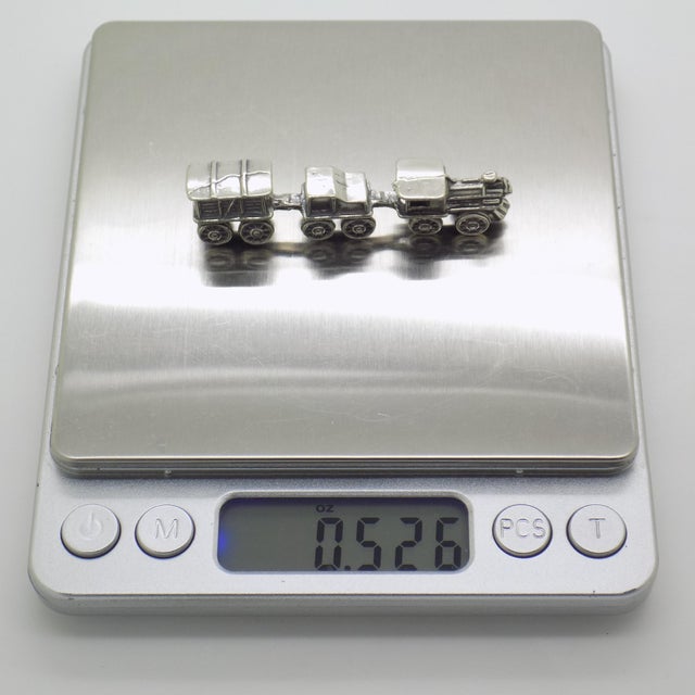 Vintage Italian Handmade Silver Train Figurine, 1980s For Sale - Image 9 of 11