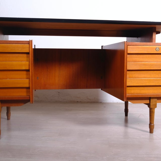 Modern Wooden Desk with Drawers, 1950s For Sale - Image 13 of 18