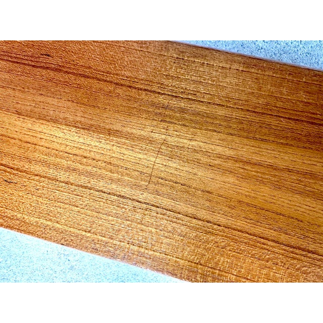 Long Minimalist Teakwood Wall Shelf, 1960s For Sale - Image 15 of 18