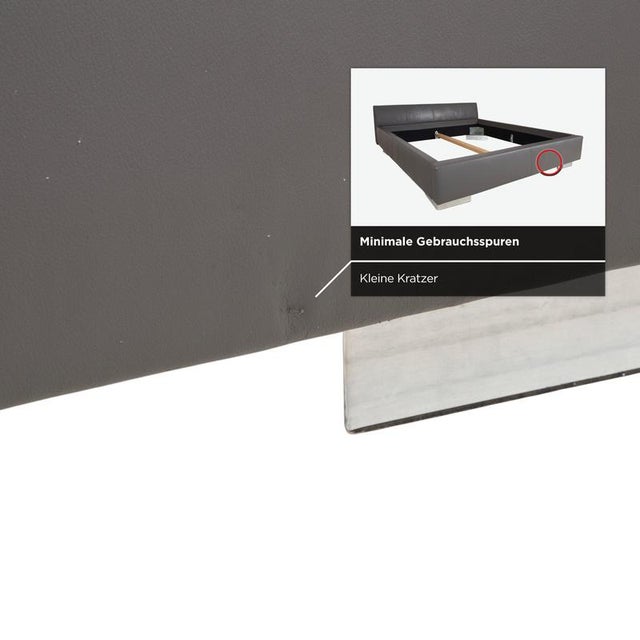 Black Leather Bed in Grey from Machalke For Sale - Image 8 of 17