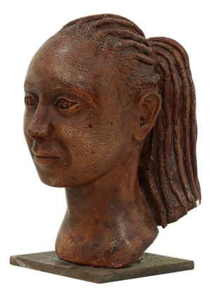 Sculpted Clay Female Bust, 1970s