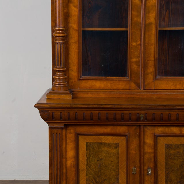 20th Century Danish Walnut Bookcase With Glass Upper Doors For Sale - Image 9 of 17