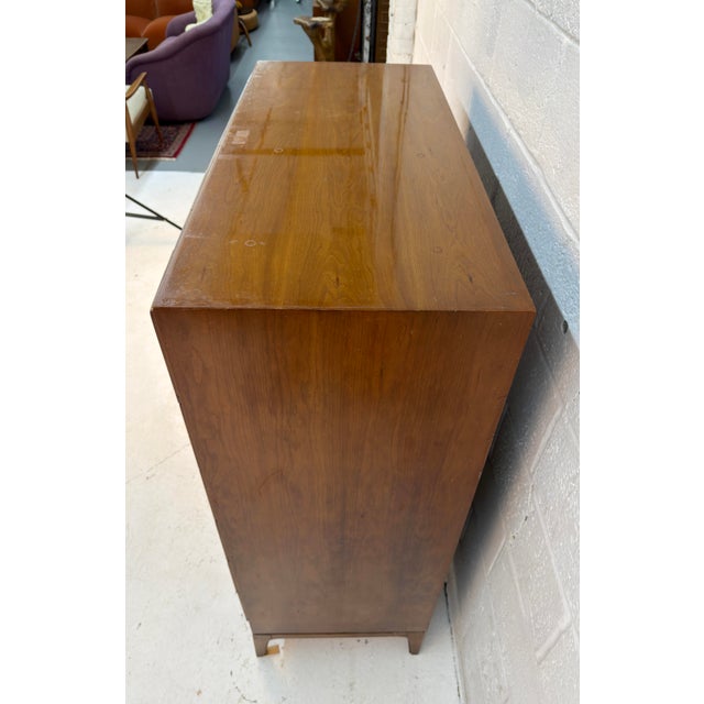 Mid-Century Sculptural Arched Walnut and Burlwood Highboy Dresser by Thomasville For Sale - Image 11 of 17