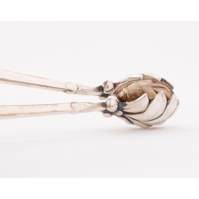 Georg Jensen Georg Jensen Vintage "Pyramid" Sterling Silver Ice Tongs For Sale - Image 4 of 7