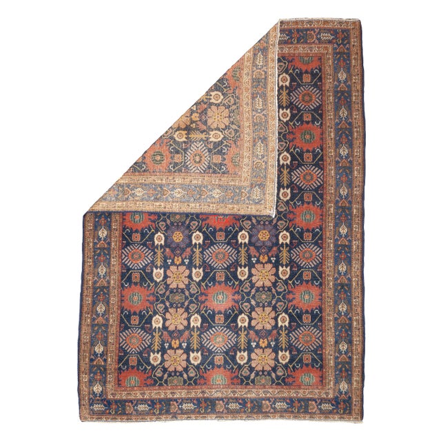 Fine Antique Persian Senneh Wool Rug 4’6" x 6’5". &nbsp;Senneh (or Sanandaj) is the seat of Kurdistan Province and weaves...